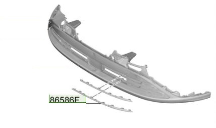 CARPARTS-PL86576-DDAA0 - Hyundai kona ev (2021-2023) хром бампер передній нижній нижний правий