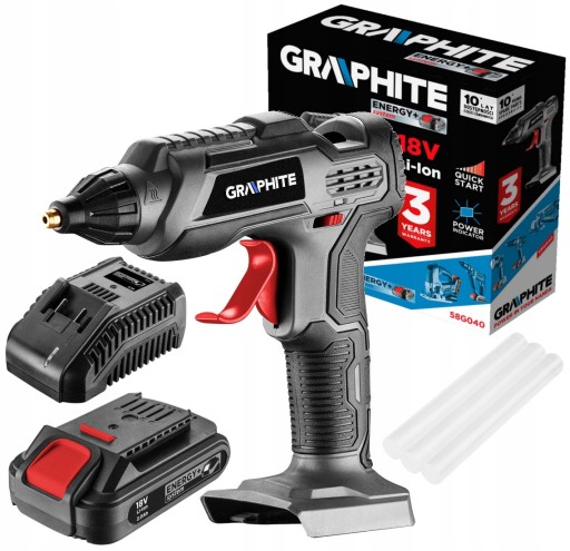 КЛЕЄВИЙ ПІСТОЛЕТ акумуляторний 18V 58G040 +2Ah