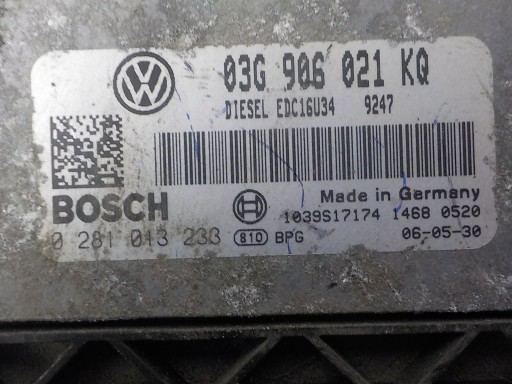 VW computer control unit 03G906021KQ 0281013233