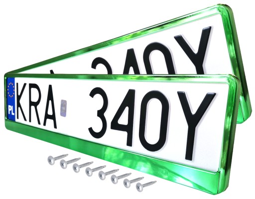 РАМКИ ДЛЯ РЕГИСТРАЦИИ МЕТАЛЛИЗИРОВАННЫЕ ЗЕЛЕНЫЙ ХРОМ