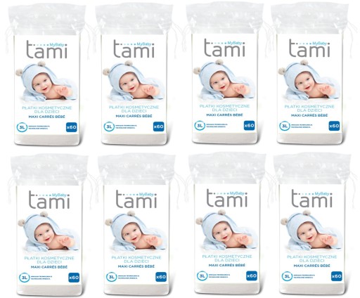 8× Косметичні подушечки Tami MyBaby квадратні 60 шт.