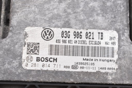 control unit computer of the engine 03G906021TB SKODA OCTAVIA 2 II LIFT 1.9 TDI 105