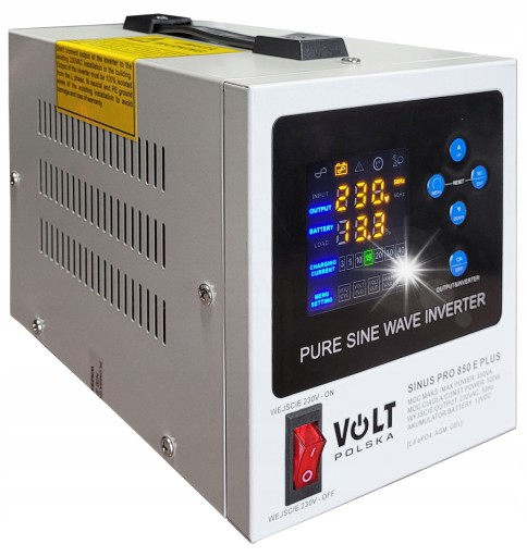 Джерело безперебійного живлення ups lifepo4 вольт polska sinus pro 850 e plus 12/230v меню