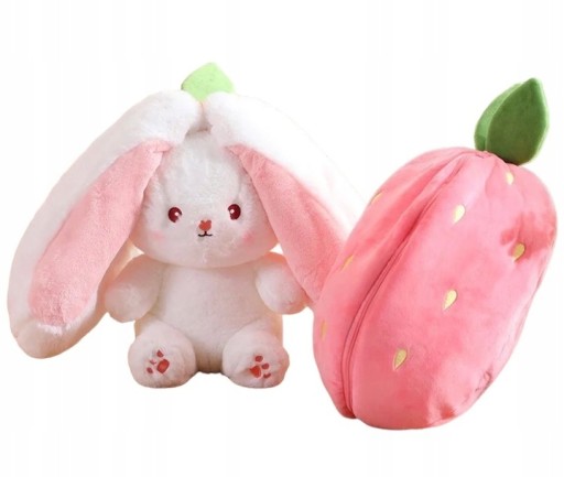 ПЛЮШЕВИЙ ТАЛІСМІН КРОЛИК ПОЛУНИЧНІ ВУШКА 2в1 25 см