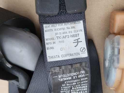 tension belt safety right front MITSUBISHI OUTLANDER OE TK-AF2-N687