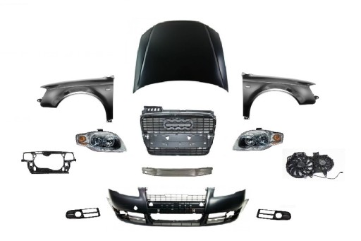 8E0823029D - AUDI A4 B7 передній капот крило бампер лампа ремінь