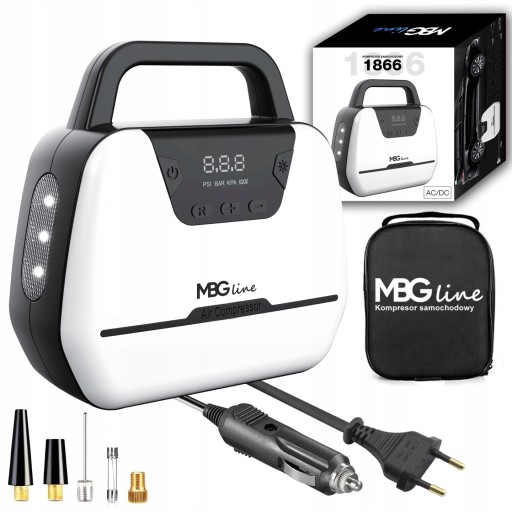 АВТОМОБИЛЬНЫЙ КОМПРЕССОР НАСОС 12V 230V LCD ФОНАРИК