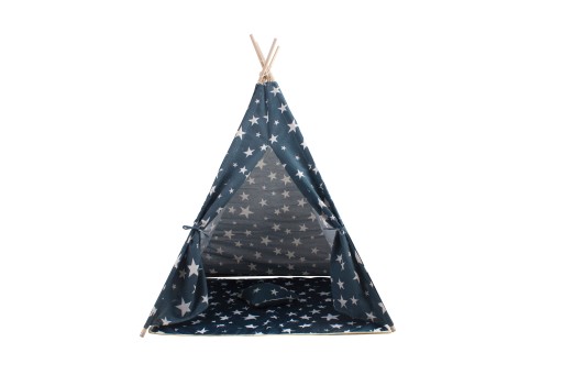 Aga4Kids Detské Teepee Hviezdy Tmavomodrá