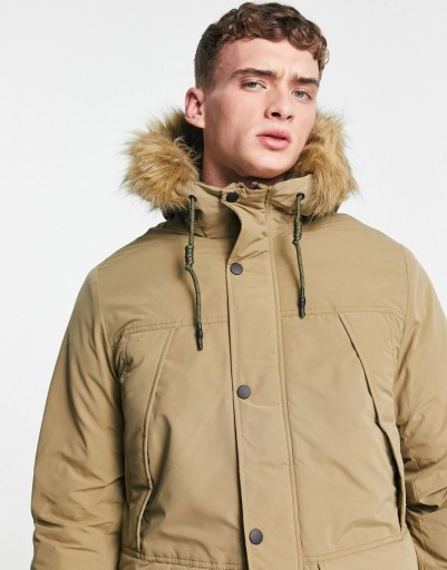 JAK & JONES MĘSKA KURTKA PARKA BEŻOWA XL 1VAJ