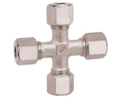 310/612 - Gok четвірка газовий хрест 4 x RVS 8mm з'єднання