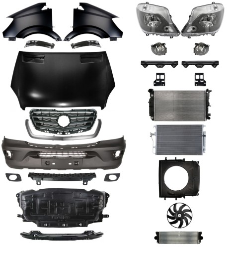 3106 - Mercedes Benz Sprinter 13-18 Ремень бампера Капот КОМПЛЕКТ ДЕТАЛЕЙ