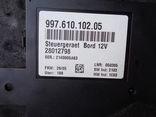 modul řídící jednotka 99761010205 PORSCHE BOXSTER 987