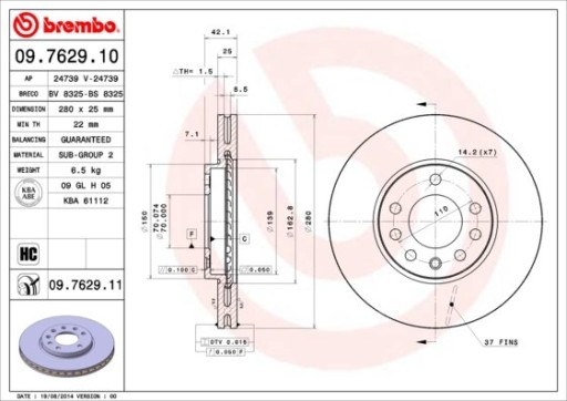 ДИСК ТОРМОЗНОЙ ПЕРЕДНЯЯ UV OPEL ASTRA G,H 98-10 изображение 1