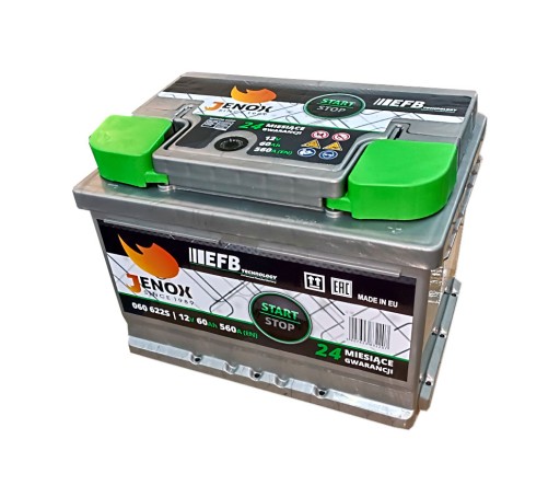 Акумулятор Jenox EFB 12V 60Ah 560A P + 060622S