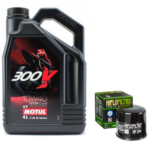 Масло Motul 300V 10W40 4л + масляний фільтр HF204