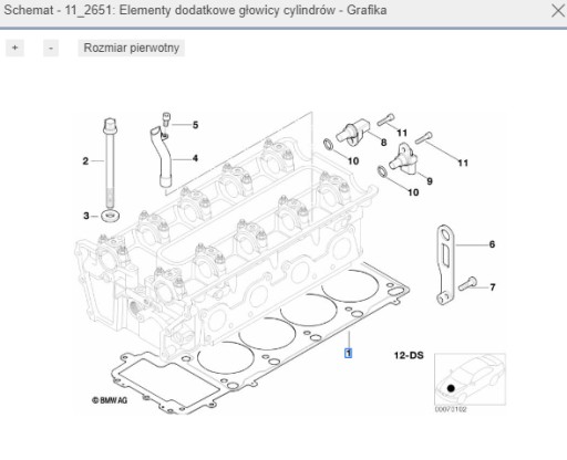 Прокладка головки двигуна без азбесту (+0,3 мм) 11127833759