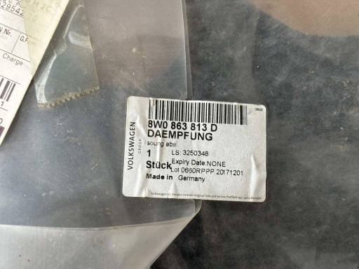 Insonorizzazione NADKOLA sinistra posteriore AUDI A4 B9 8W0863813D