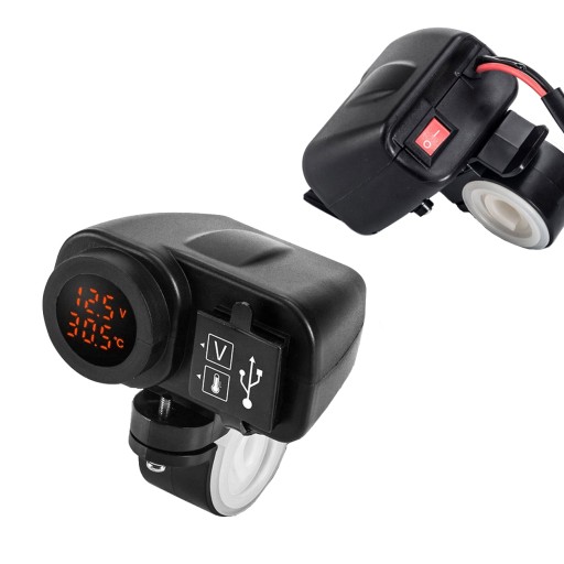 Зарядное устройство для мотоцикла 2x USB 4.2 A температура