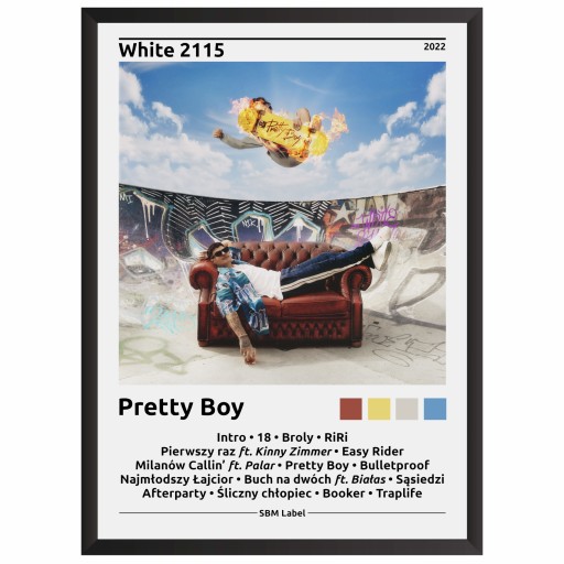 White 2115 Pretty Boy Plagát Obrázok s albumom v rámčeku Darček