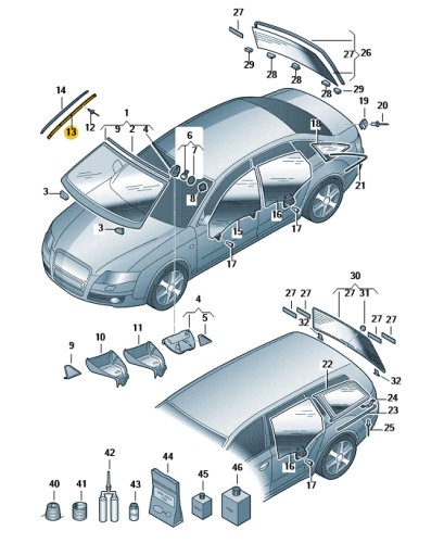 8K0845453 - Крепежная планка кожуха передняя левая AUDI A4 B8