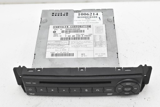 RADIO radio P05064063AE CHRYSLER TOWN AND COUNTRY 07-16