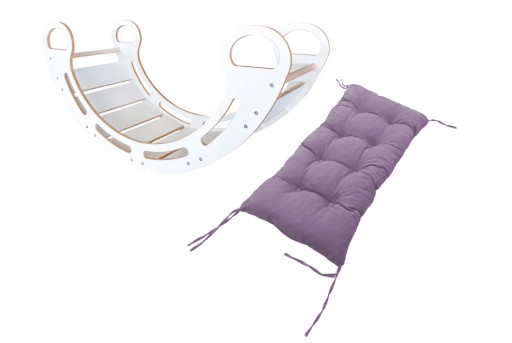Біла МДФ качалка 100 + світло-фіолетова подушка 100