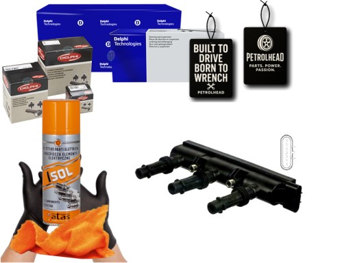 DELGN10477-12B1#ECS-PCP+K - Катушка зажигания opel corsa 1.0 10- delphi #petrolhead pro+ kit4