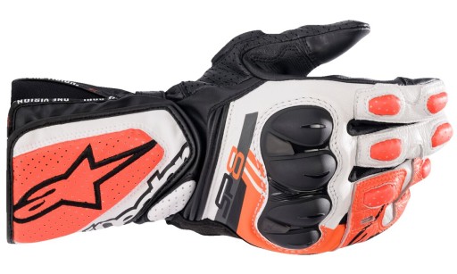 Перчатки SP-8, ALPINESTARS (белый/красный флуоресцентный/черный, размер XL)