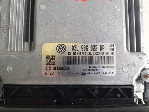 ordinateur unité de commande électronique uce moteur VOLKSWAGEN 03L906022RP BOSCH 0281016156