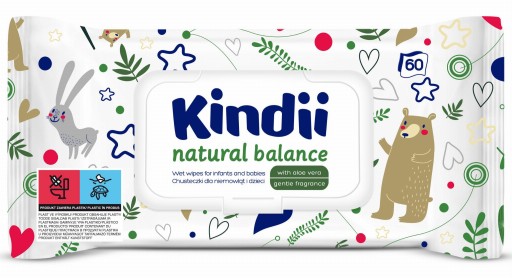 Вологі серветки Kindii Natural Balance 1 х 60 шт.