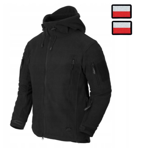 Fleece Teplá fleecová mikina Helikon Patriot s kapucňou rozopínateľná čierna XS