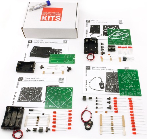 Zestaw kitów DIY do nauki lutowania AVTEDU4PAKIET