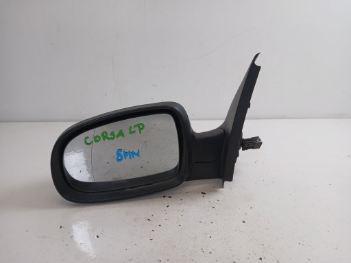 OPEL CORSA C mirror left black, 5 PIN