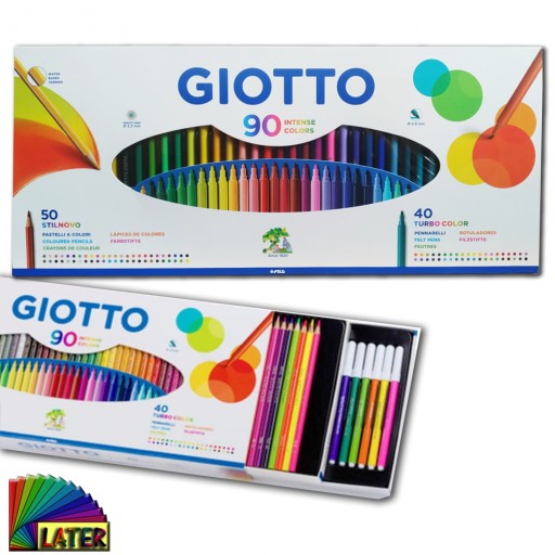 Sada 50 pasteliek a 40 fixiek Giotto