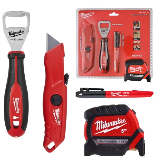 Набор аксессуаров Milwaukee, нож из 4 предметов, открывалка, мерный стаканчик, маркер.