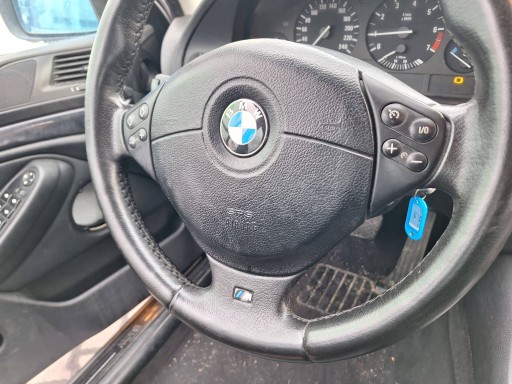 BMW 5 E39 LCI m-packet steering wheel, SKORZANA + airbag POWIETRZNA airbag