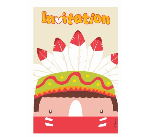 ЗАПРОШЕННЯ НА ДЕНЬ НАРОДЖЕННЯ INDIAN PARTY 6 шт