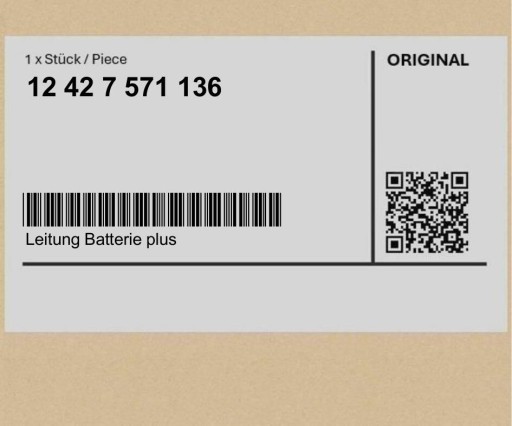 12427571136 7571136 - Акумулятор плюс кабель MINI Cabrio R57 R57 LCI Clubman R55 R55 LCI R56 LC