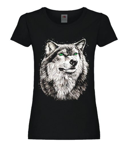 Koszulka Damska WILK GREEN EYE WOLF T-Shirt XXL