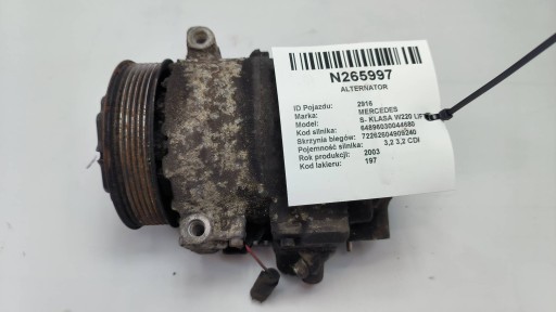 Klimakompressor klimaanlage 447220-8842 MERCEDES S- KLASA W220 LIFT