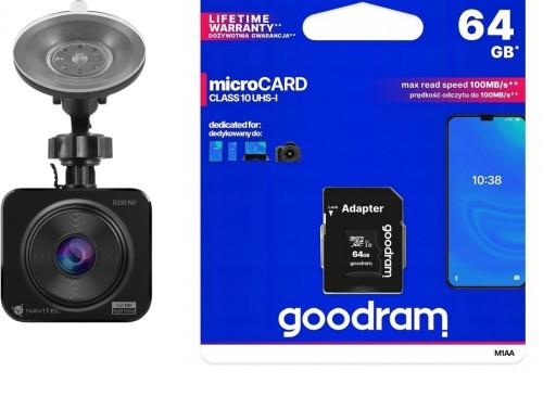 Navitel R200 Автомобильная камера, видеорегистратор Видео +++ 64ГБ