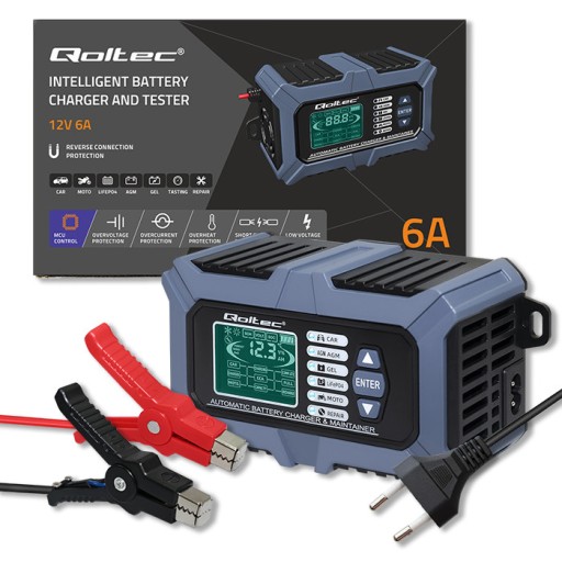 Цифровой тестер аккумуляторной батареи с зарядным устройством 6А 12В 24В с функцией ремонта