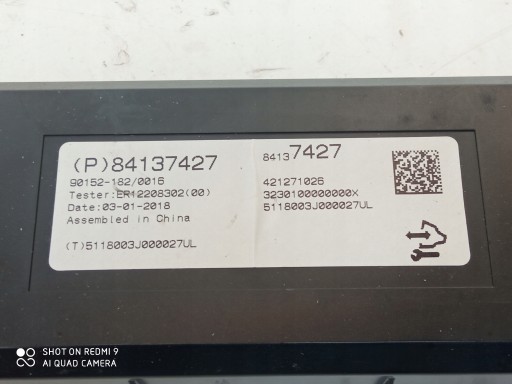 OPEL INSIGNIA B module control unit air conditioning devices 84137427