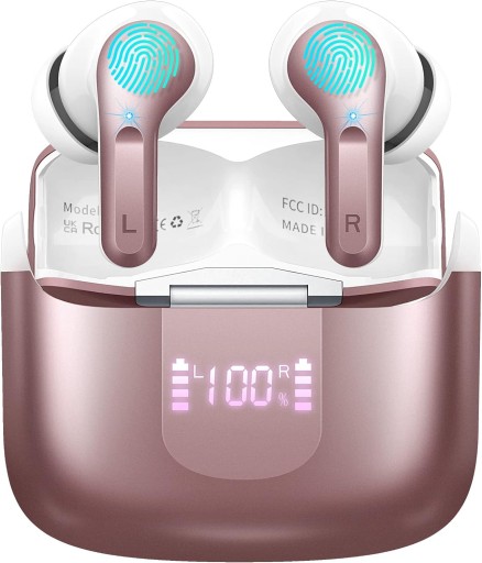 Słuchawki bezprzewodowe douszne ORDTOP EARBUDS różowe