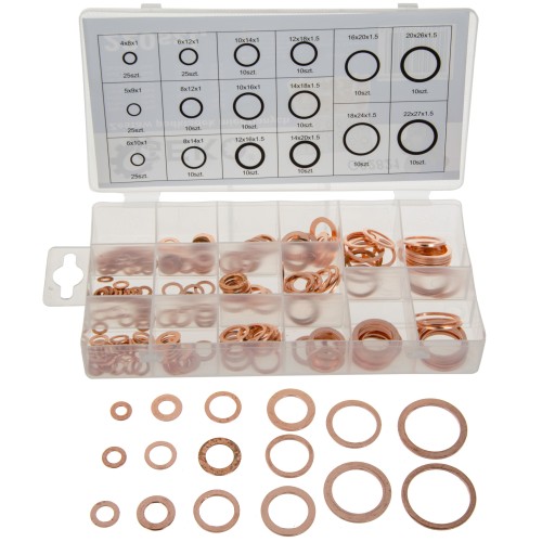 МІДНІ ШАЙБИ НАБІР МІДНИХ ШАЙБ 220ШТ.