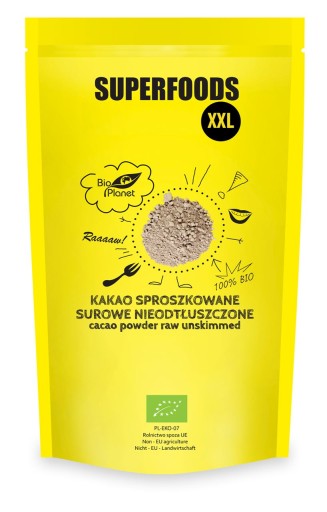 KAKAO SPROSZKOWANE SUROWE NIEODTŁUSZCZONE BIO400g