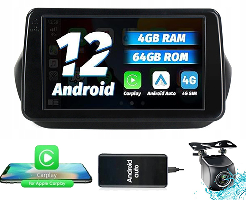 RÁDIO NAVIGÁCIA GPS FIAT FIORINO QUBO 2008-2017 4GB 64GB LTE CARPLAY