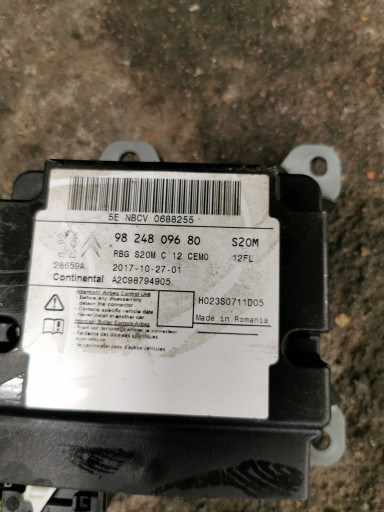 Citroen C3 III драйвер модуль подушки безопасности 9824809680