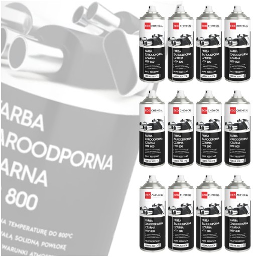 ФАРБА ТЕРМОСТІЙКА HTP 800 ДЛЯ КАМІНІВ, ГРИЛІВ, ГЛУШНИКІВ, 400 мл НАБІР 12 ШТ.