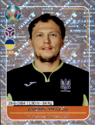 EURO 2020 PANINI NÁLEPKA KAPITÁN Pyatov UKR4